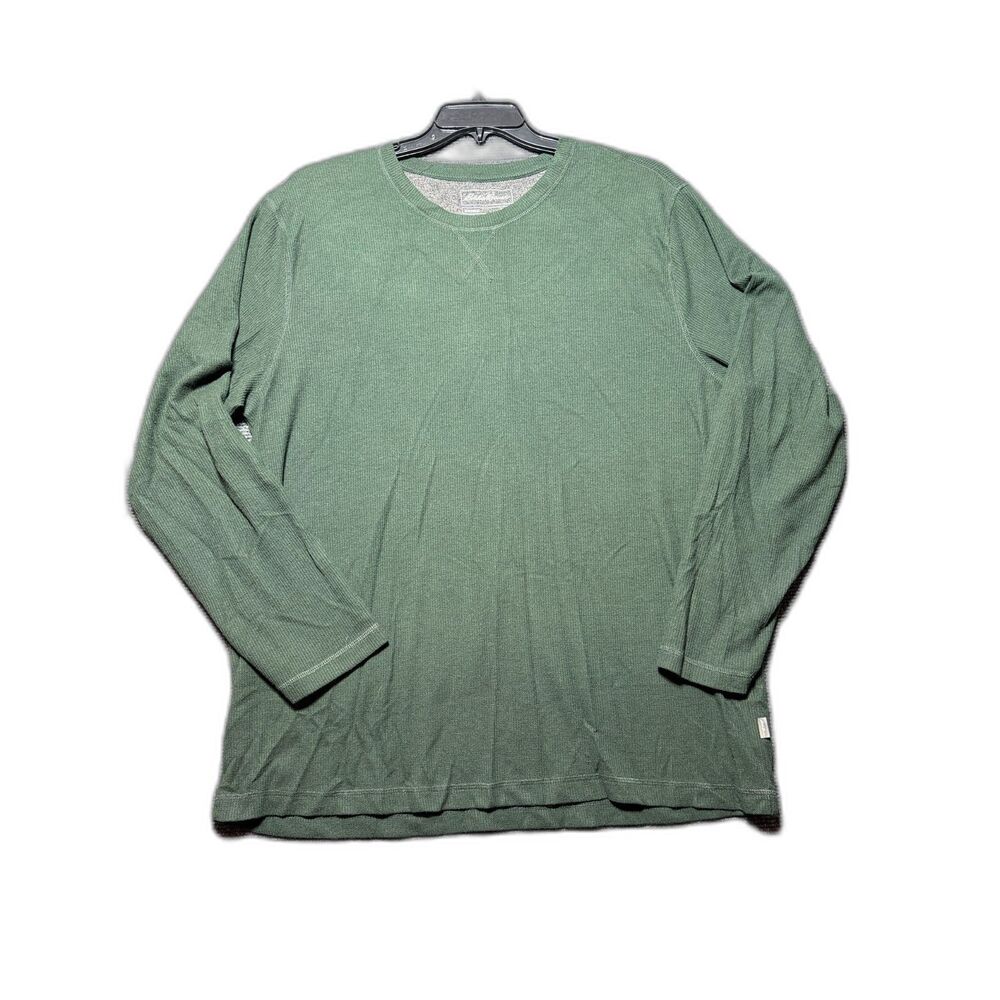 Eddie Bauer Men's XXL Green Waffle Knit Thermal‎ Sleepwear Long Sleeve Shirt